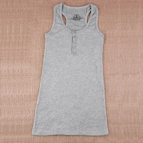 1Pc Ladies Multicolor Long Sleeveless Bodycon Temperament Cotton Long T-shirt Tank Top Women Vest Tops regatas feminino