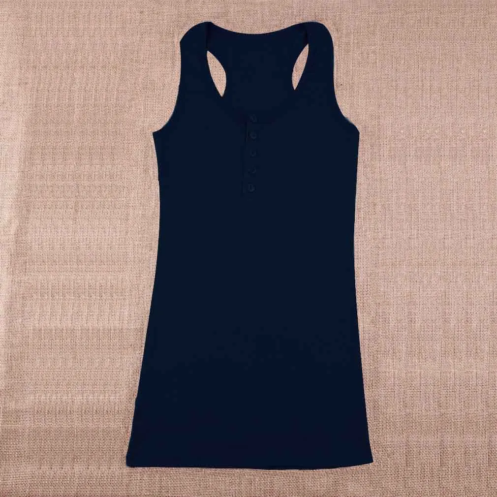 1Pc Ladies Multicolor Long Sleeveless Bodycon Temperament Cotton Long T-shirt Tank Top Women Vest Tops regatas feminino