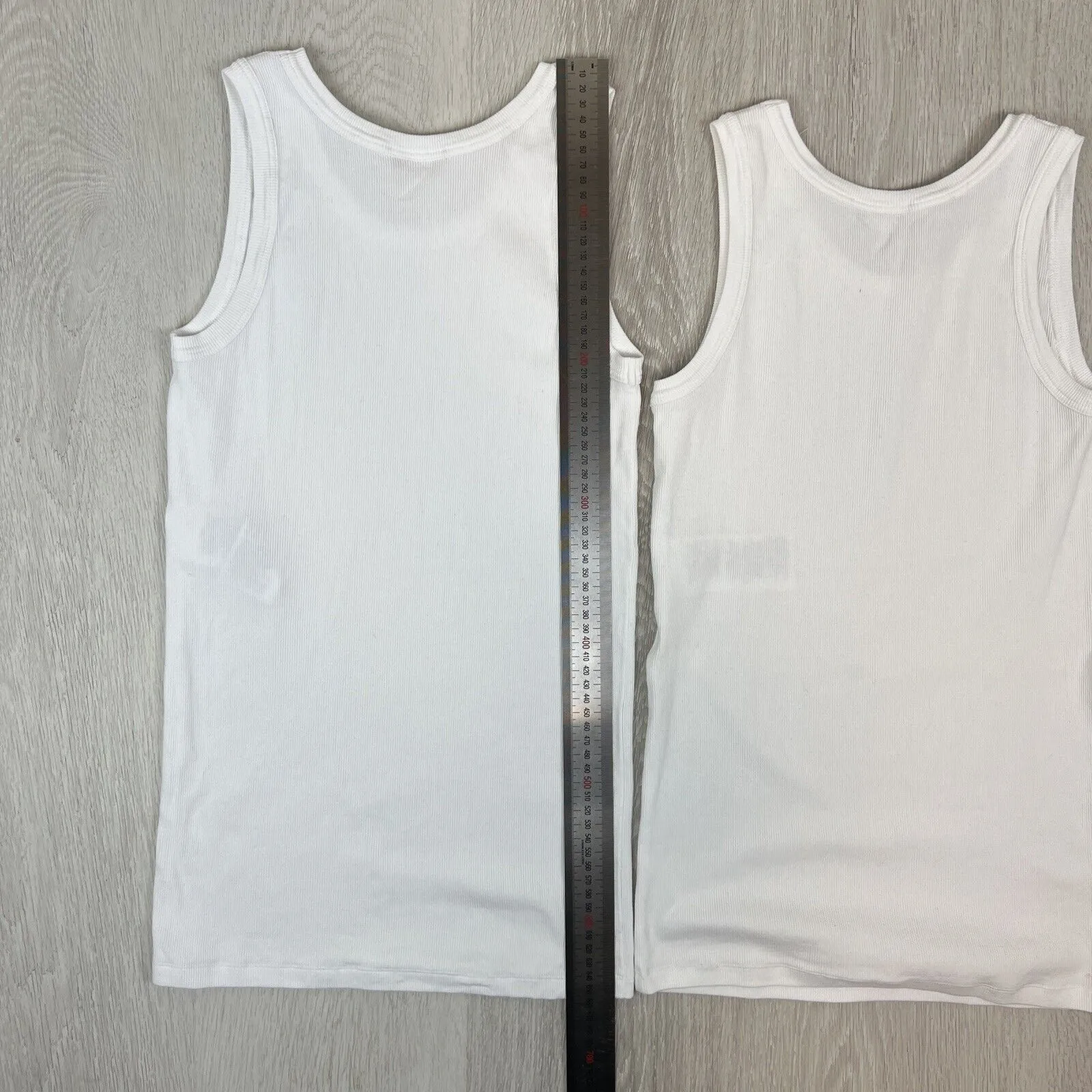 Alexander McQueen Womens White Ribbed Tank Tops Size XL (2 x Items)