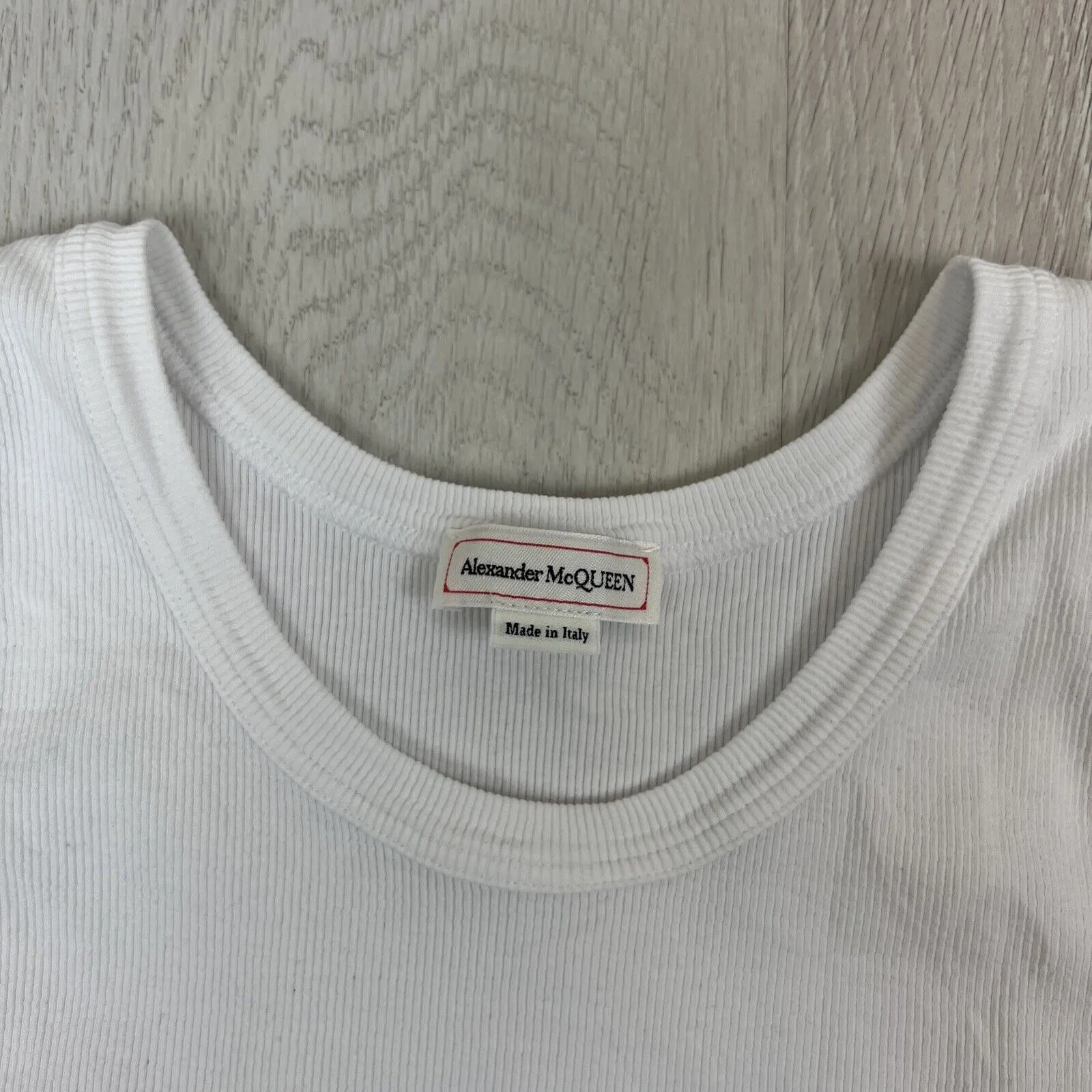 Alexander McQueen Womens White Ribbed Tank Tops Size XL (2 x Items)