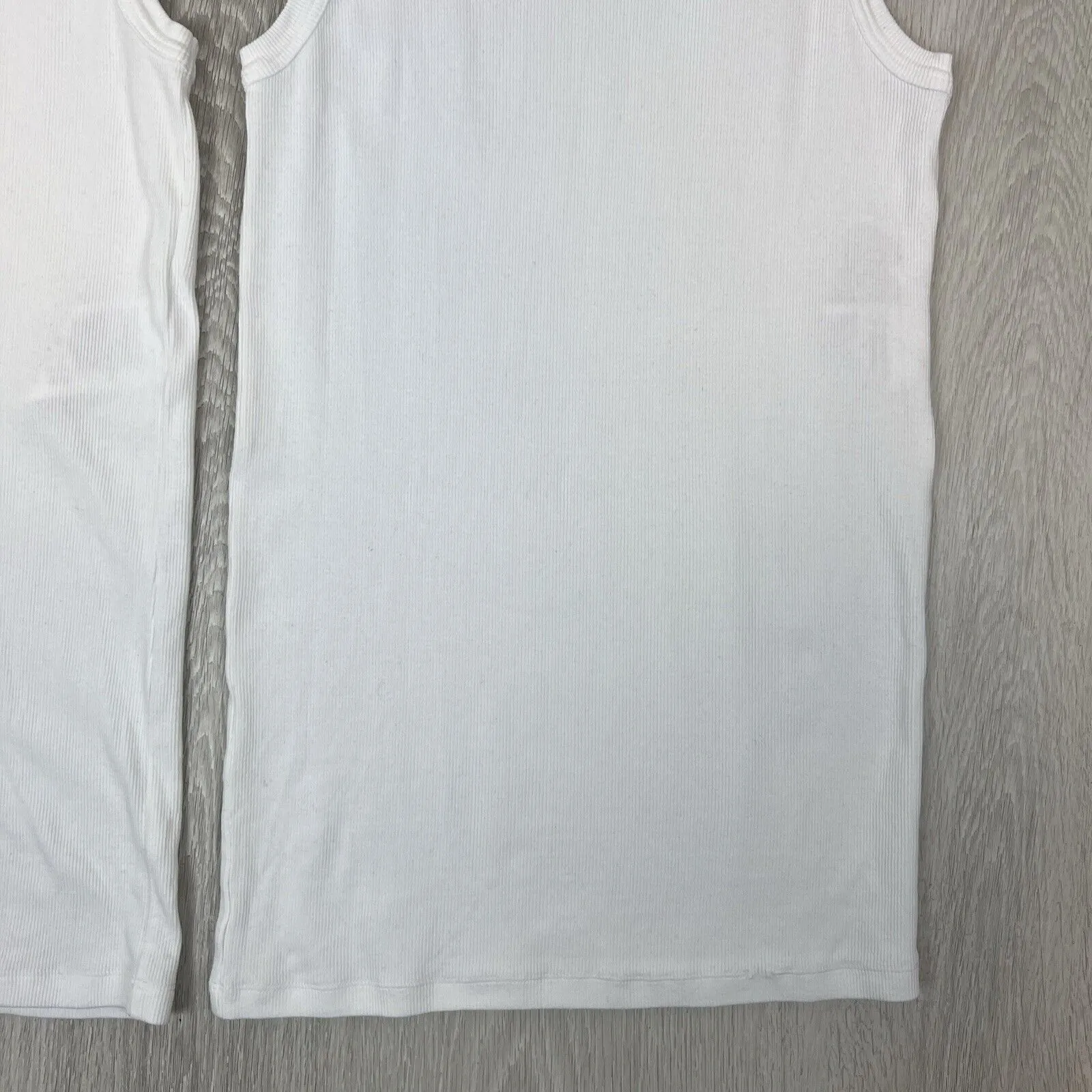 Alexander McQueen Womens White Ribbed Tank Tops Size XL (2 x Items)