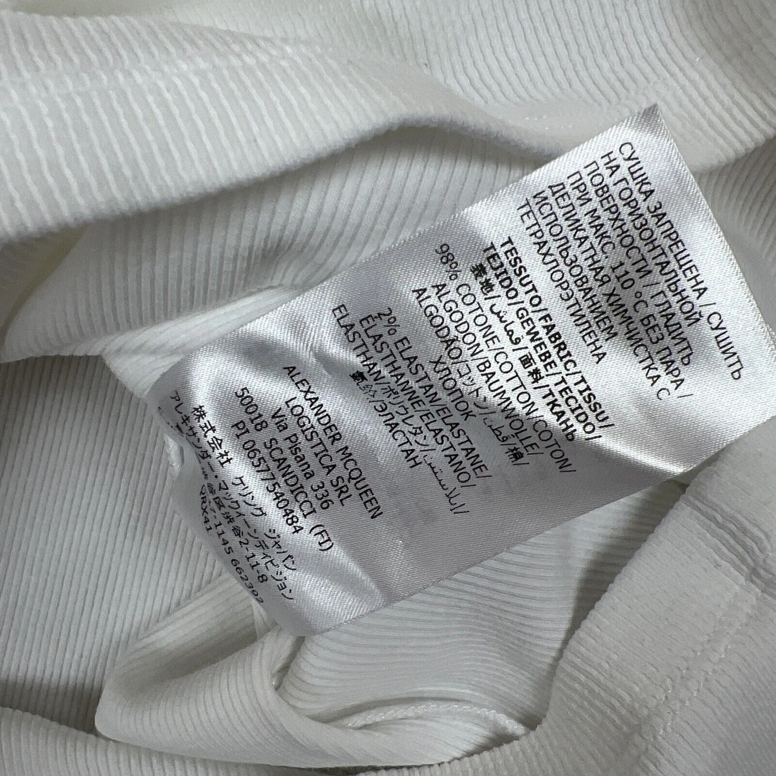 Alexander McQueen Womens White Ribbed Tank Tops Size XL (2 x Items)