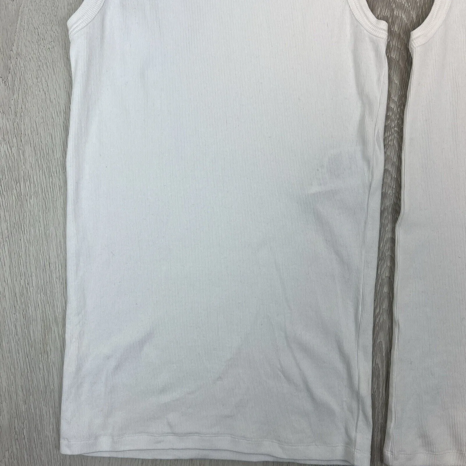 Alexander McQueen Womens White Ribbed Tank Tops Size XL (2 x Items)