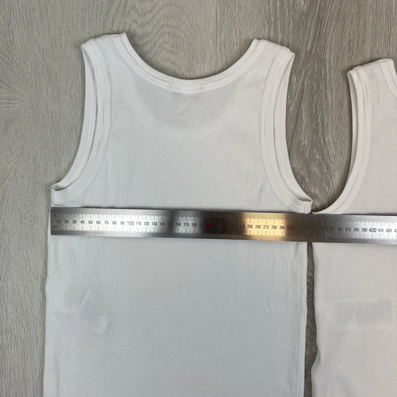 Alexander McQueen Womens White Ribbed Tank Tops Size XL (2 x Items)
