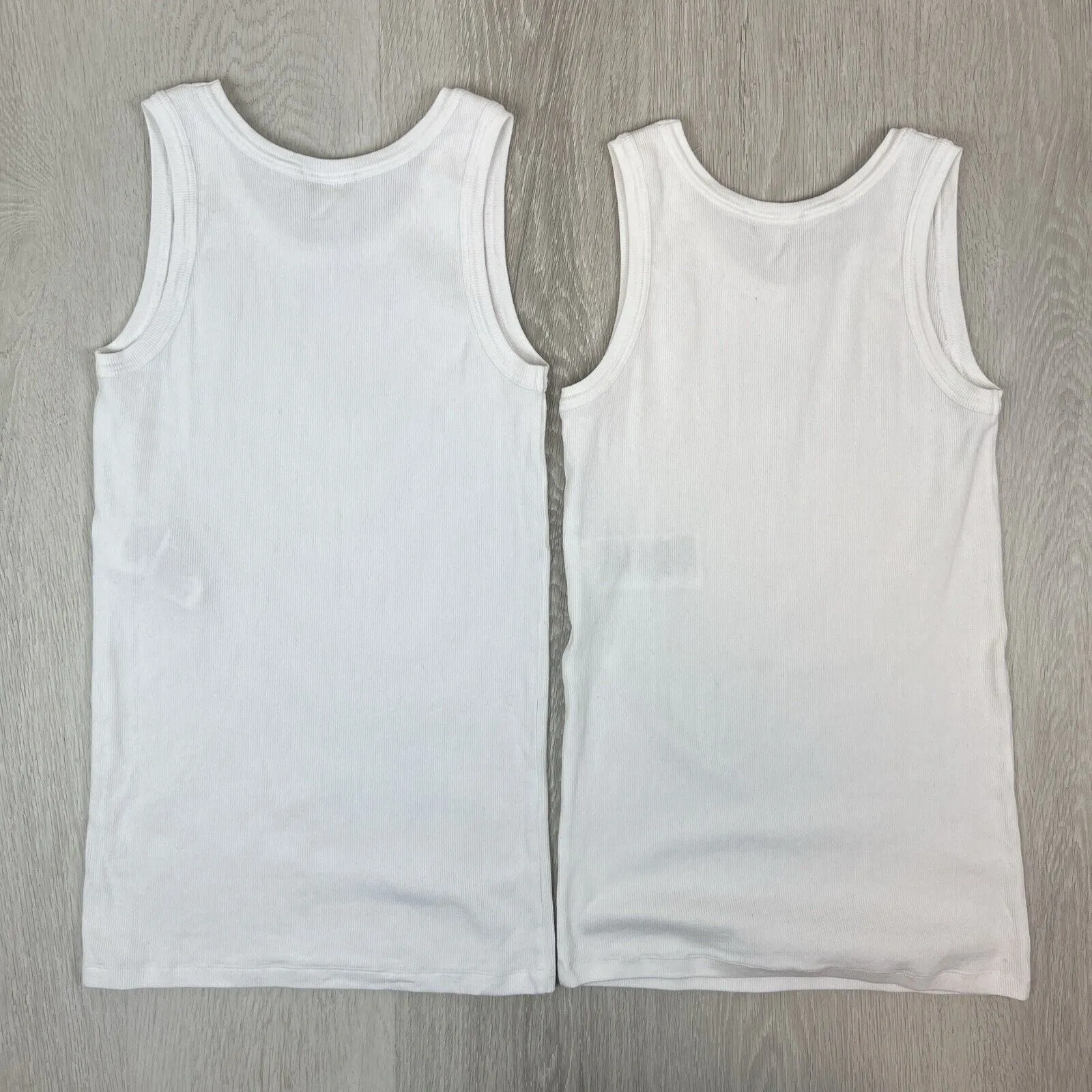 Alexander McQueen Womens White Ribbed Tank Tops Size XL (2 x Items)