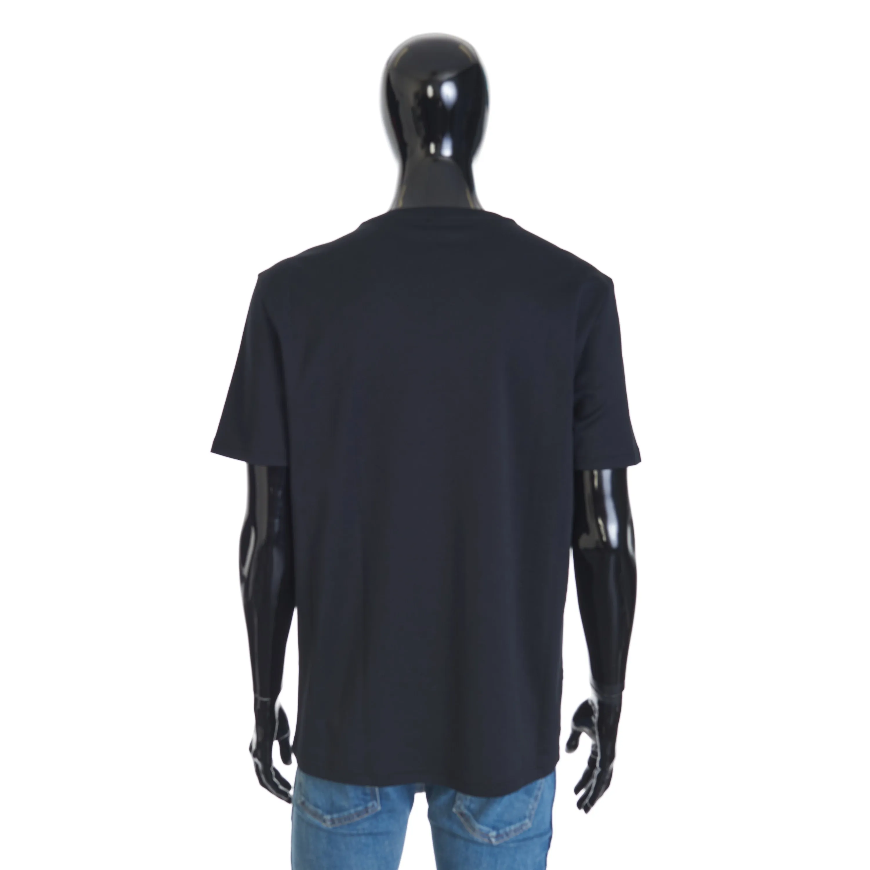 All-Over Embroidered Scritto T-Shirt In Black Cotton