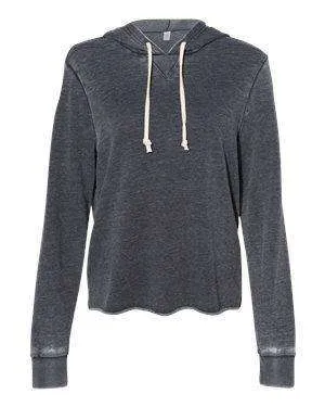 Alternative Women's Raw Edge Hoodie Sweatshirt - 8628