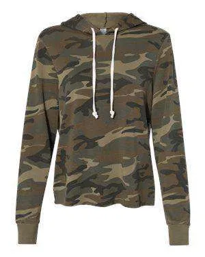 Alternative Women's Raw Edge Hoodie Sweatshirt - 8628