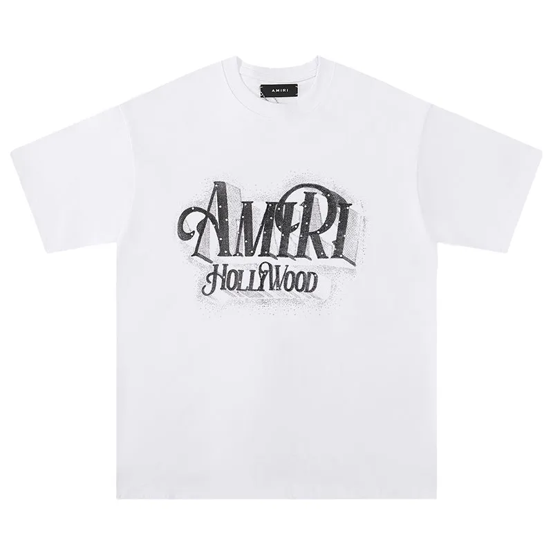 AMIRI Logo crystal-embellished cotton T-shirt