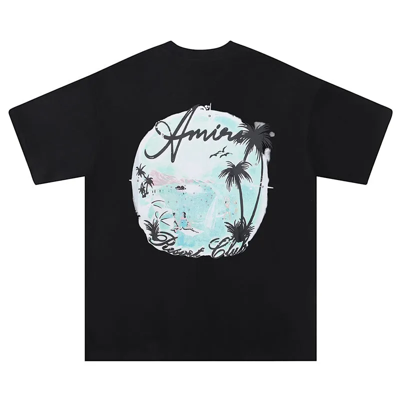 AMIRl Paradise Airbrush Cotton T-Shirt
