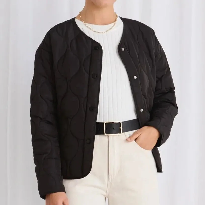 Apex Collarless Puffer - Black