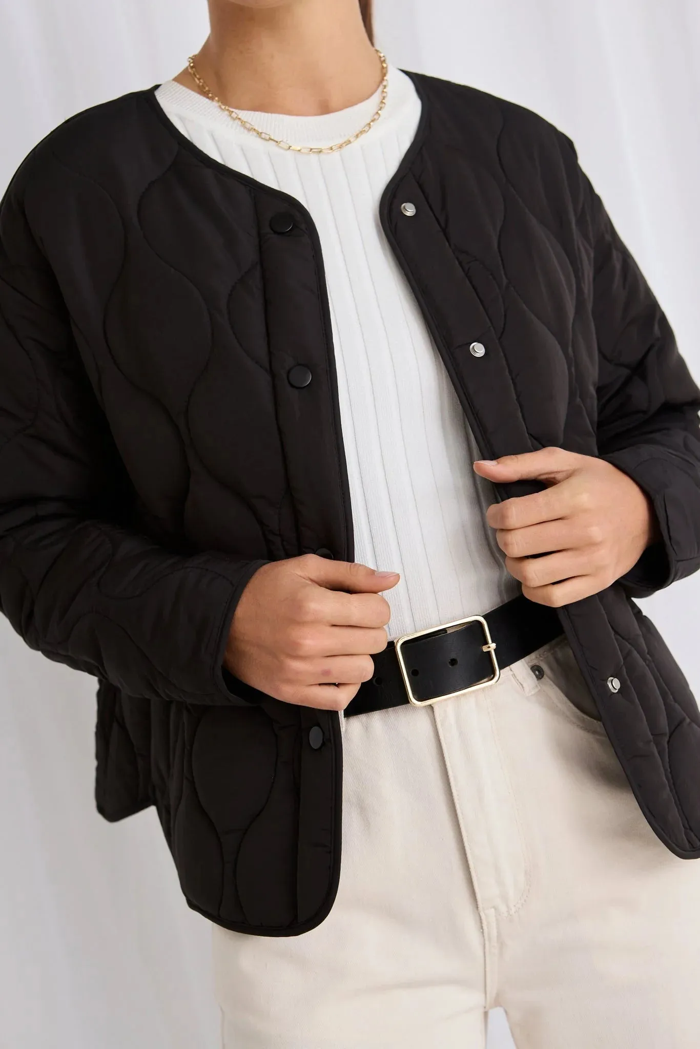 Apex Collarless Puffer - Black