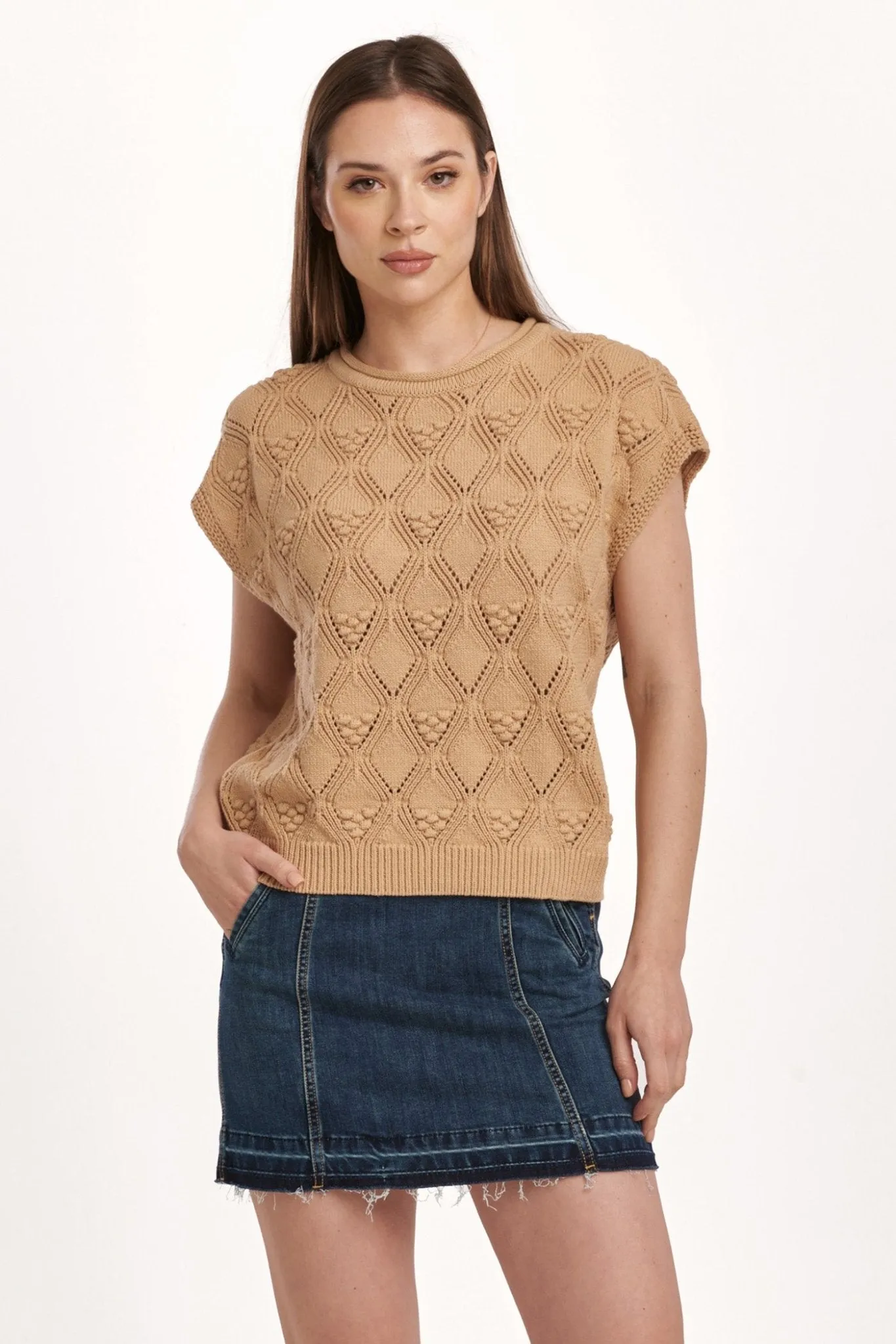 Ari Rolled Neck Sweater Vest by Dear John