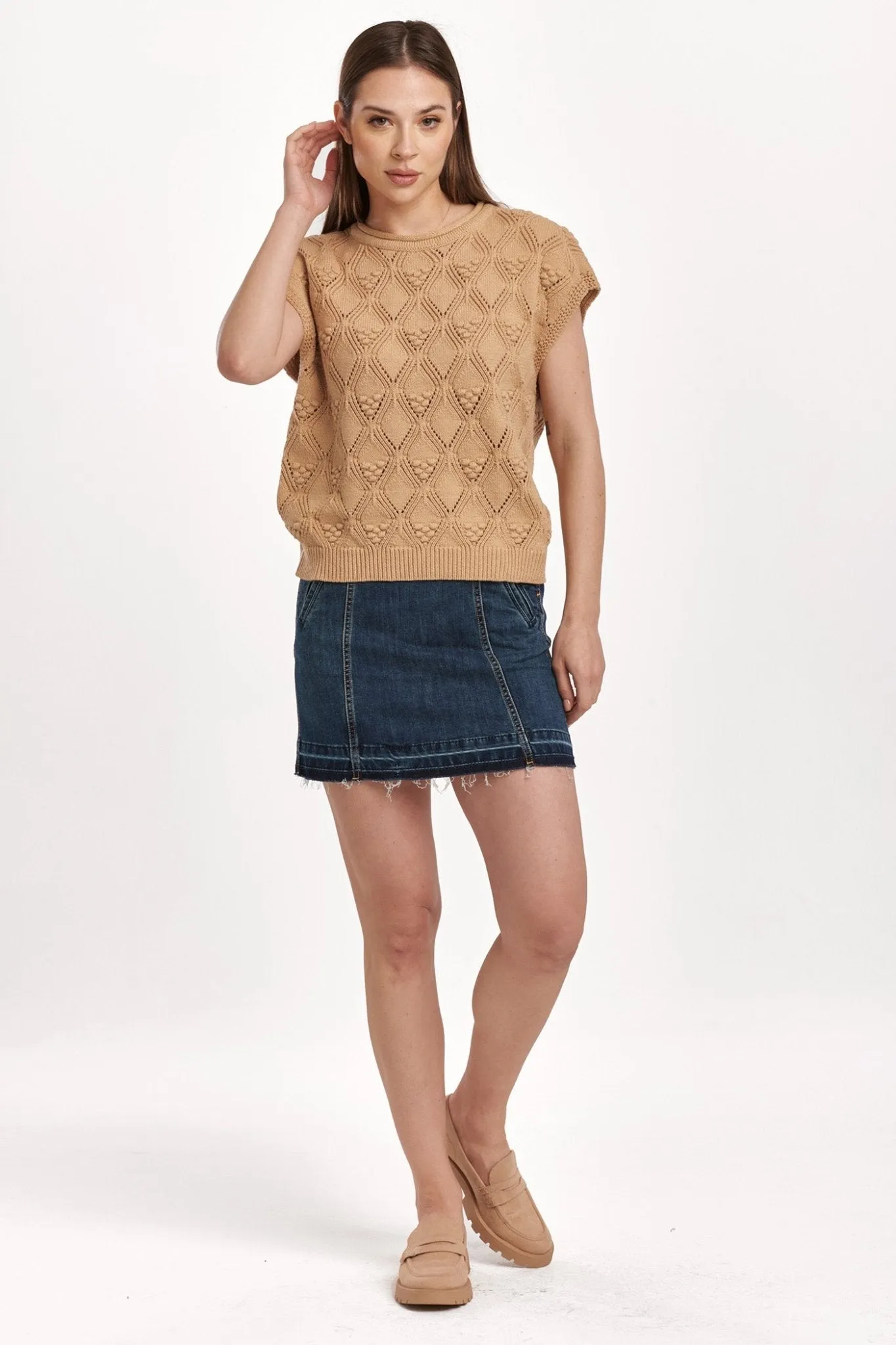 Ari Rolled Neck Sweater Vest by Dear John
