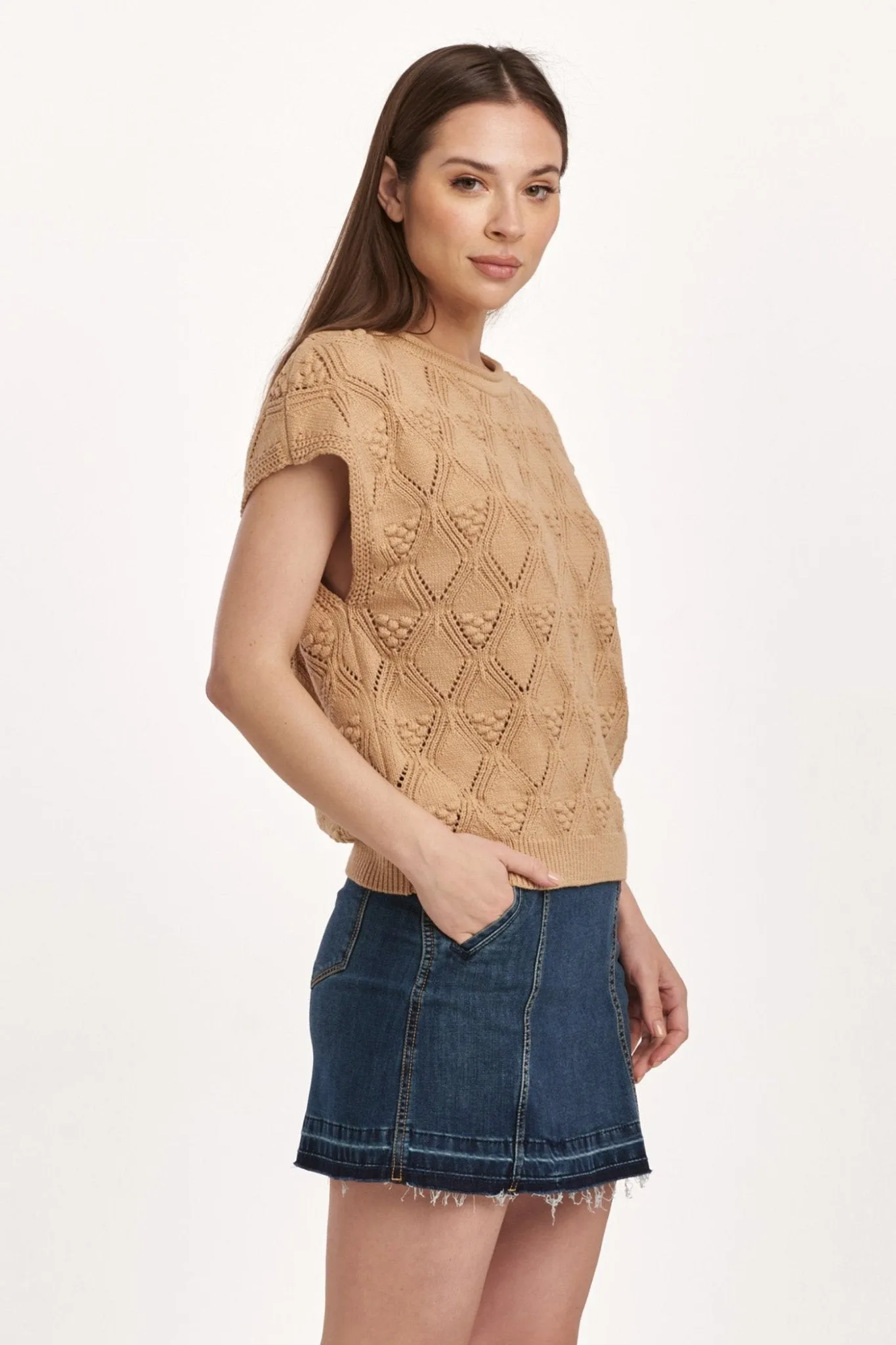 Ari Rolled Neck Sweater Vest by Dear John