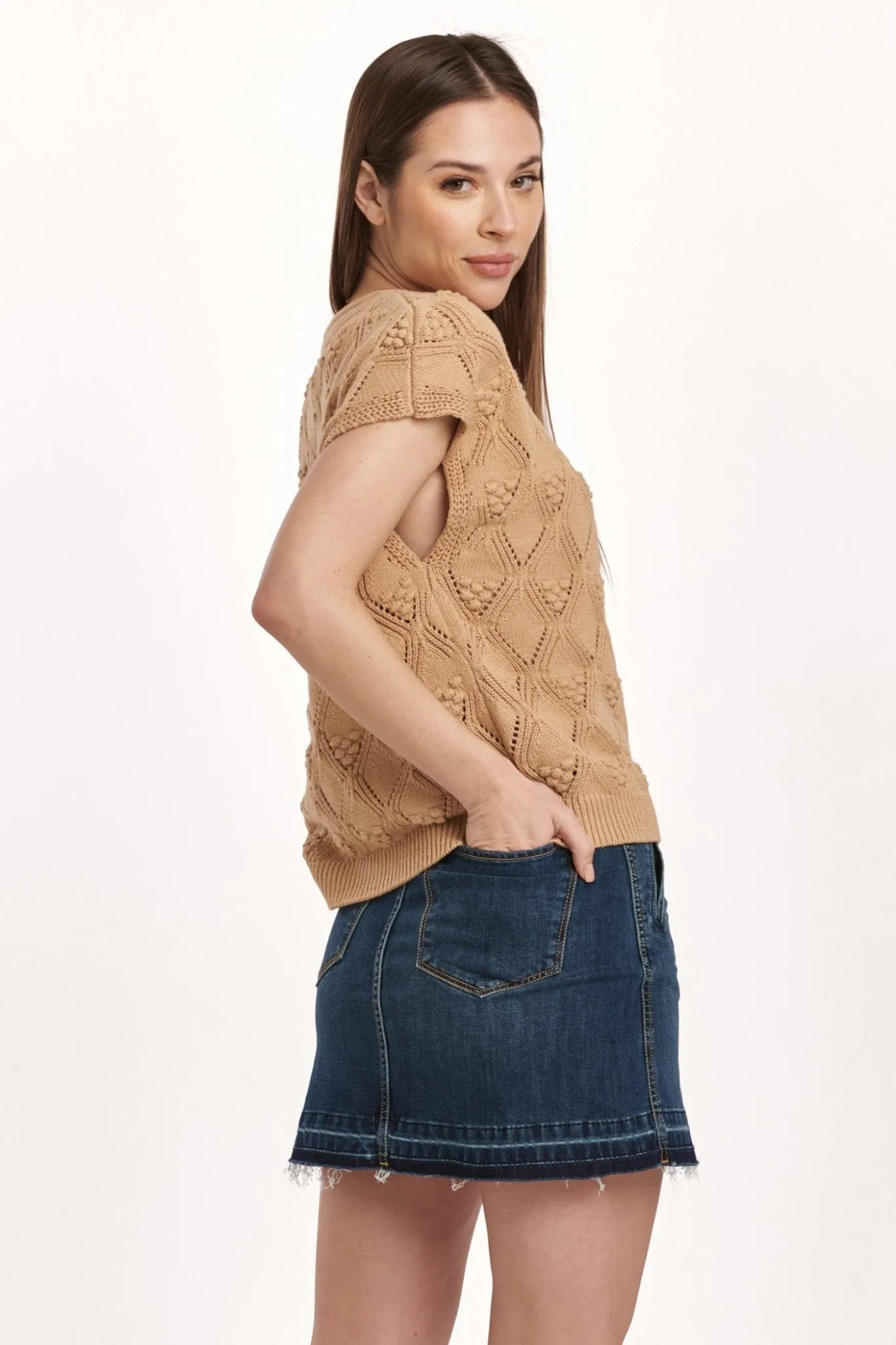 Ari Rolled Neck Sweater Vest by Dear John