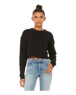 Bella   Canvas Women's Crop Raw Hem Sweatshirt - 7503