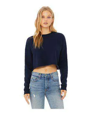 Bella   Canvas Women's Crop Raw Hem Sweatshirt - 7503