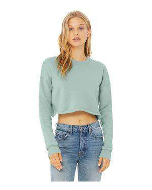 Bella   Canvas Women's Crop Raw Hem Sweatshirt - 7503