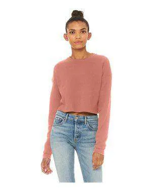 Bella   Canvas Women's Crop Raw Hem Sweatshirt - 7503
