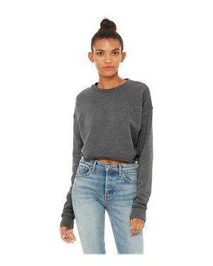 Bella   Canvas Women's Crop Raw Hem Sweatshirt - 7503