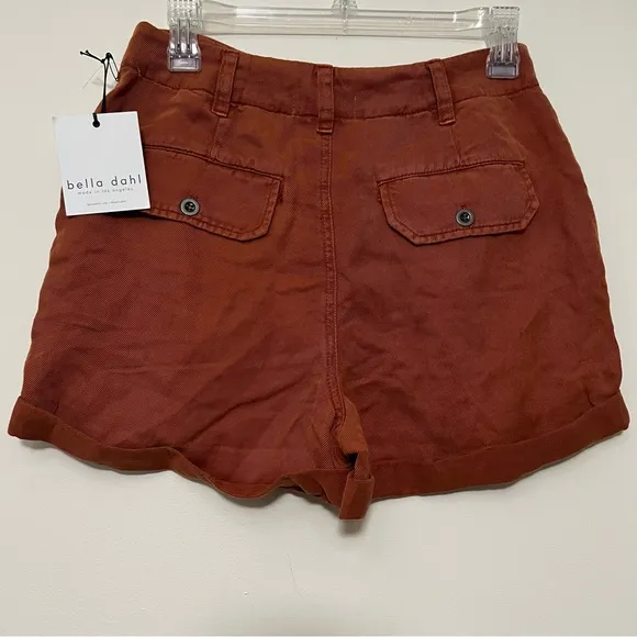 Bella Dahl Women’s Rust Utility Shorts Size 26 - NWT Rolled Hem Cargo