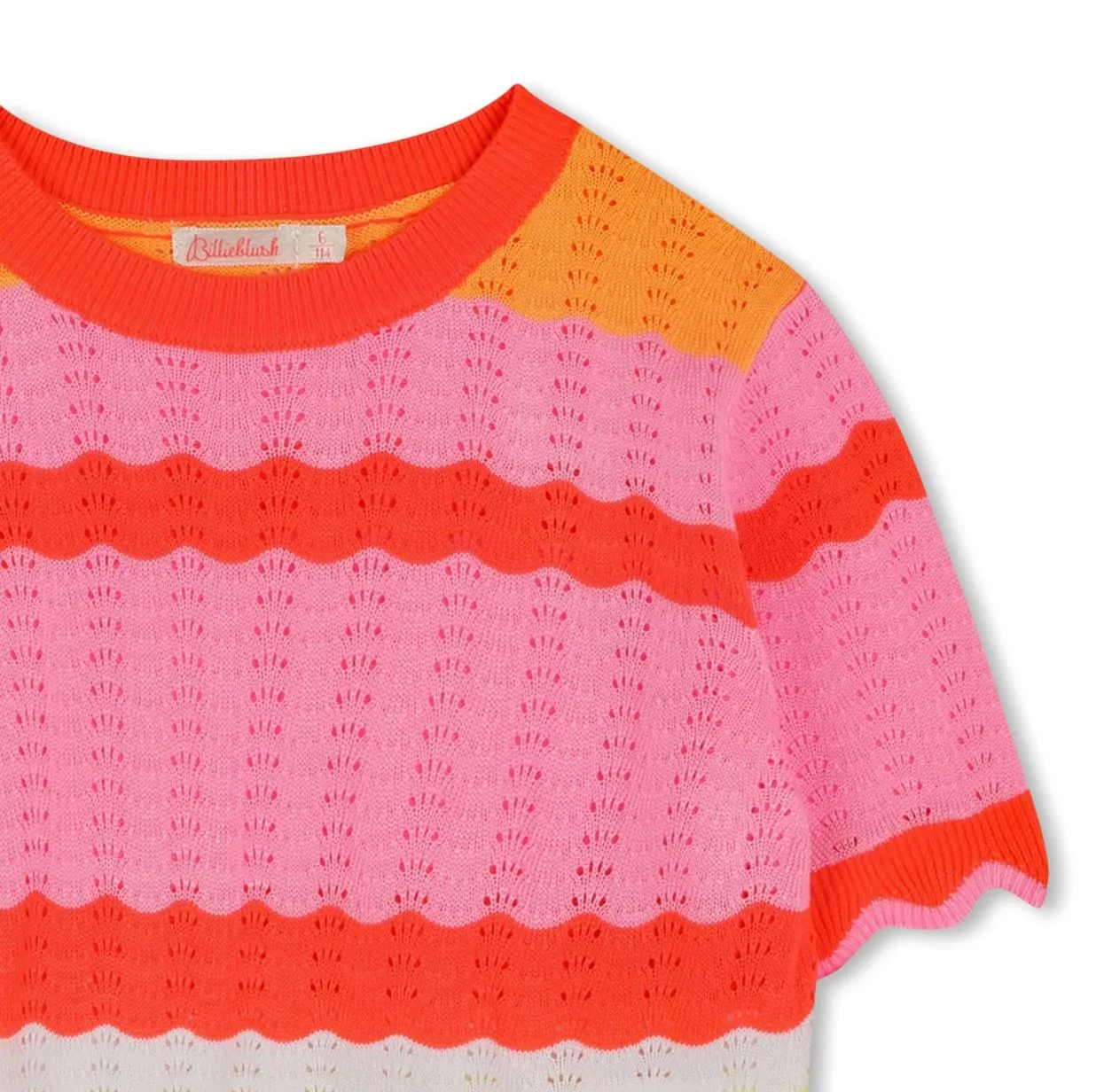 Billieblush Coral Knit Striped Top