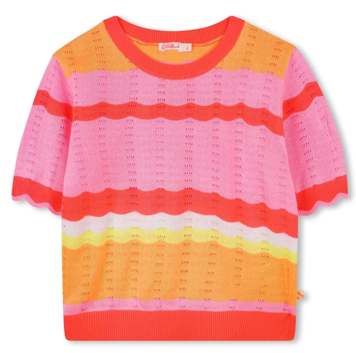 Billieblush Coral Knit Striped Top