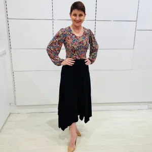 Black Handkerchief Hemline Skirt
