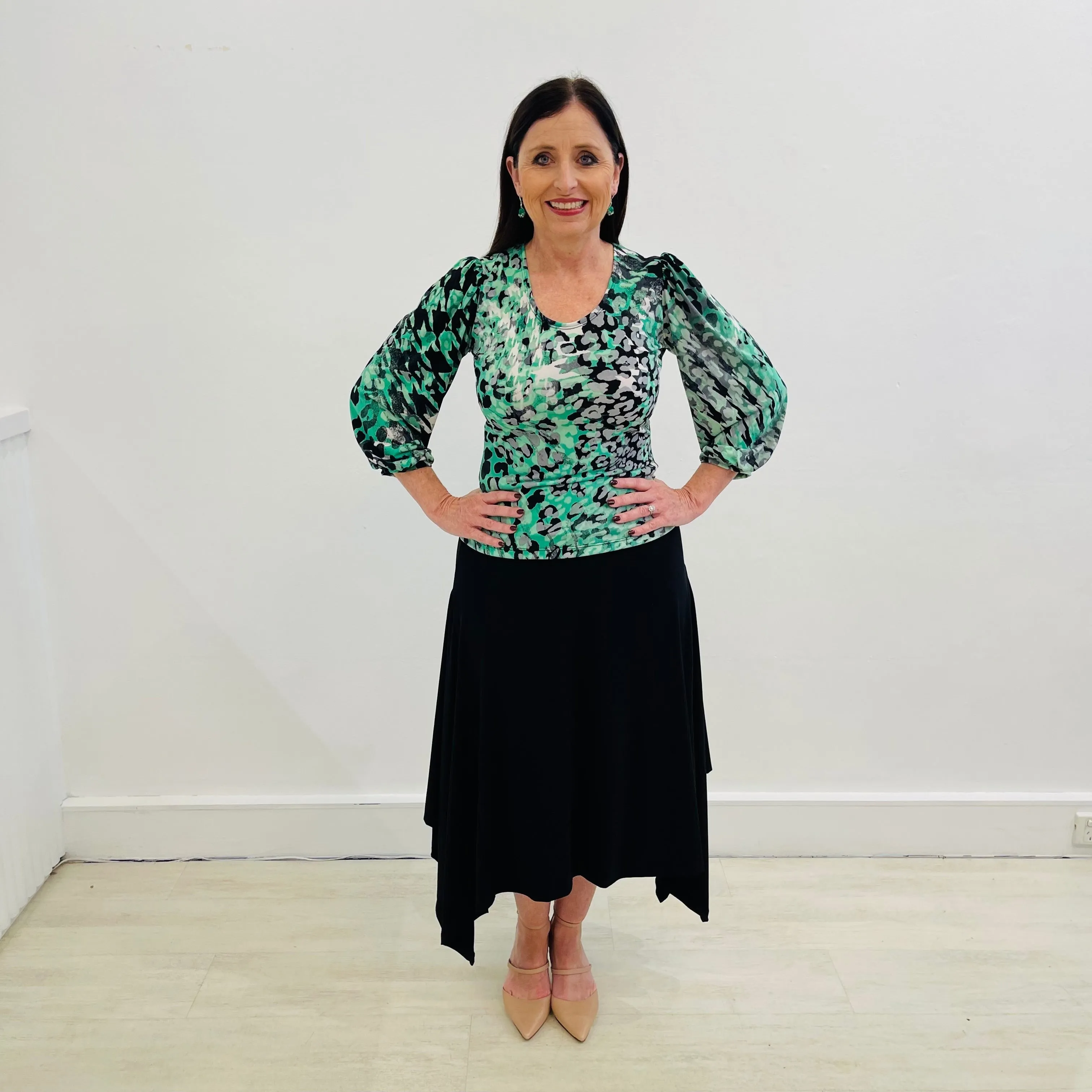Black Handkerchief Hemline Skirt