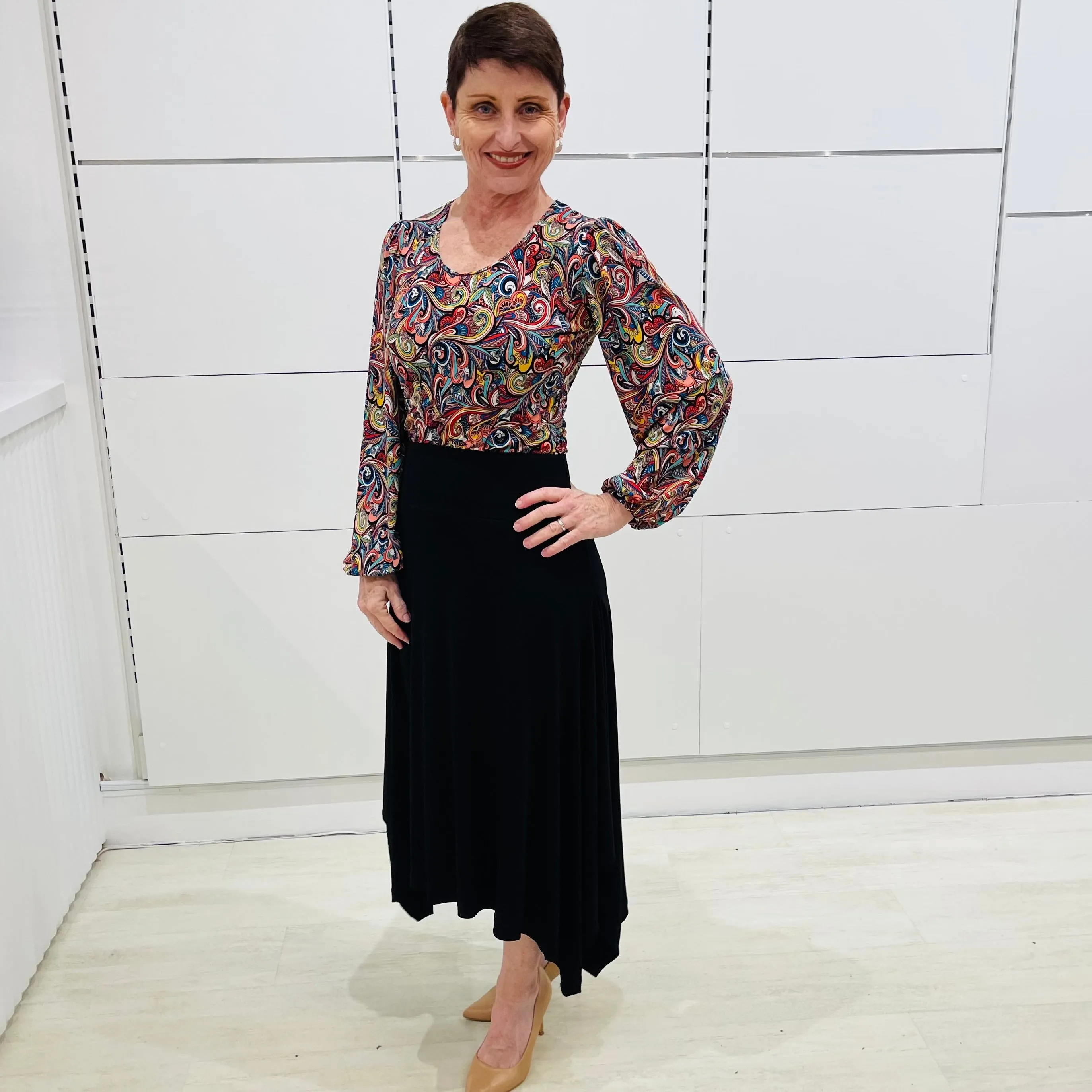 Black Handkerchief Hemline Skirt