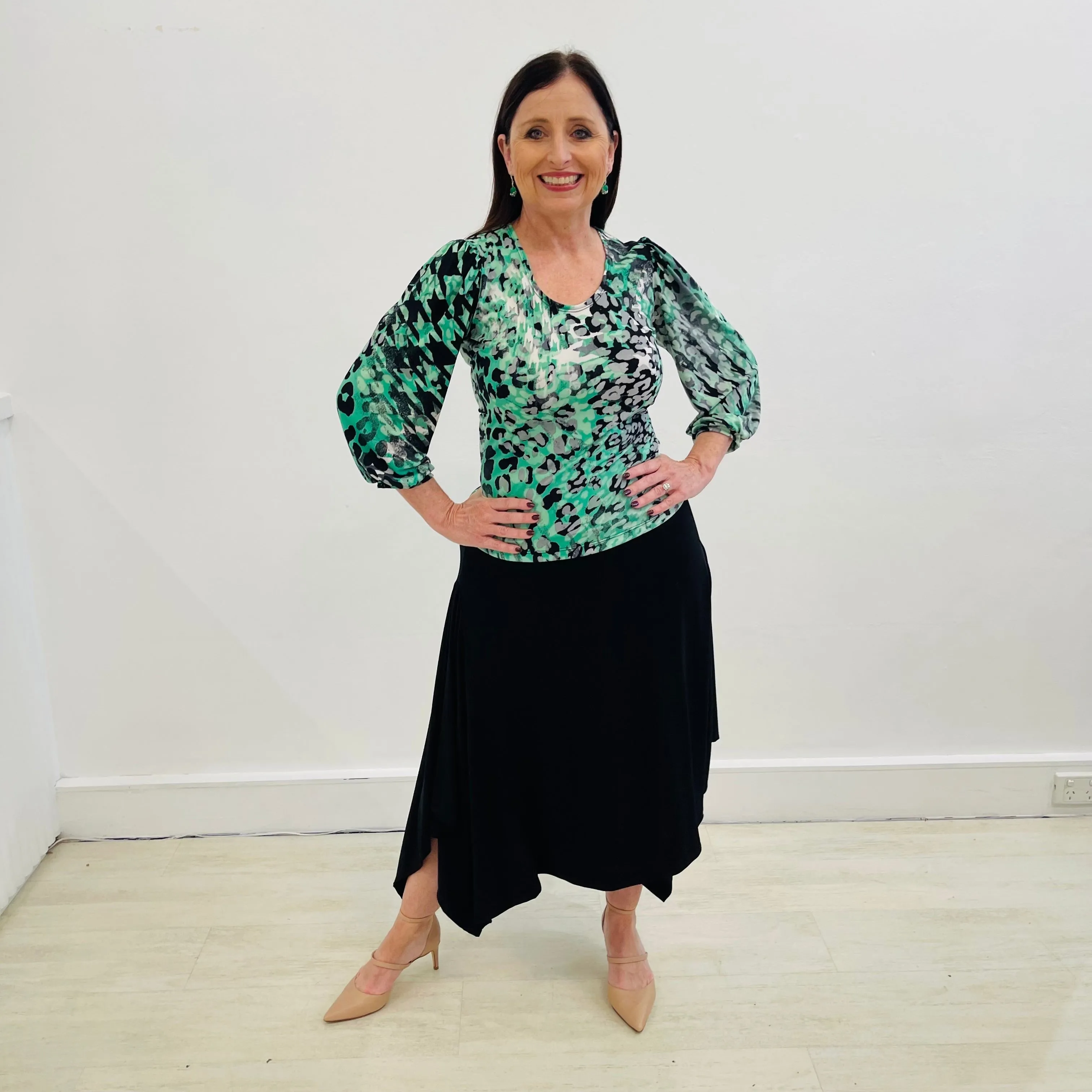 Black Handkerchief Hemline Skirt