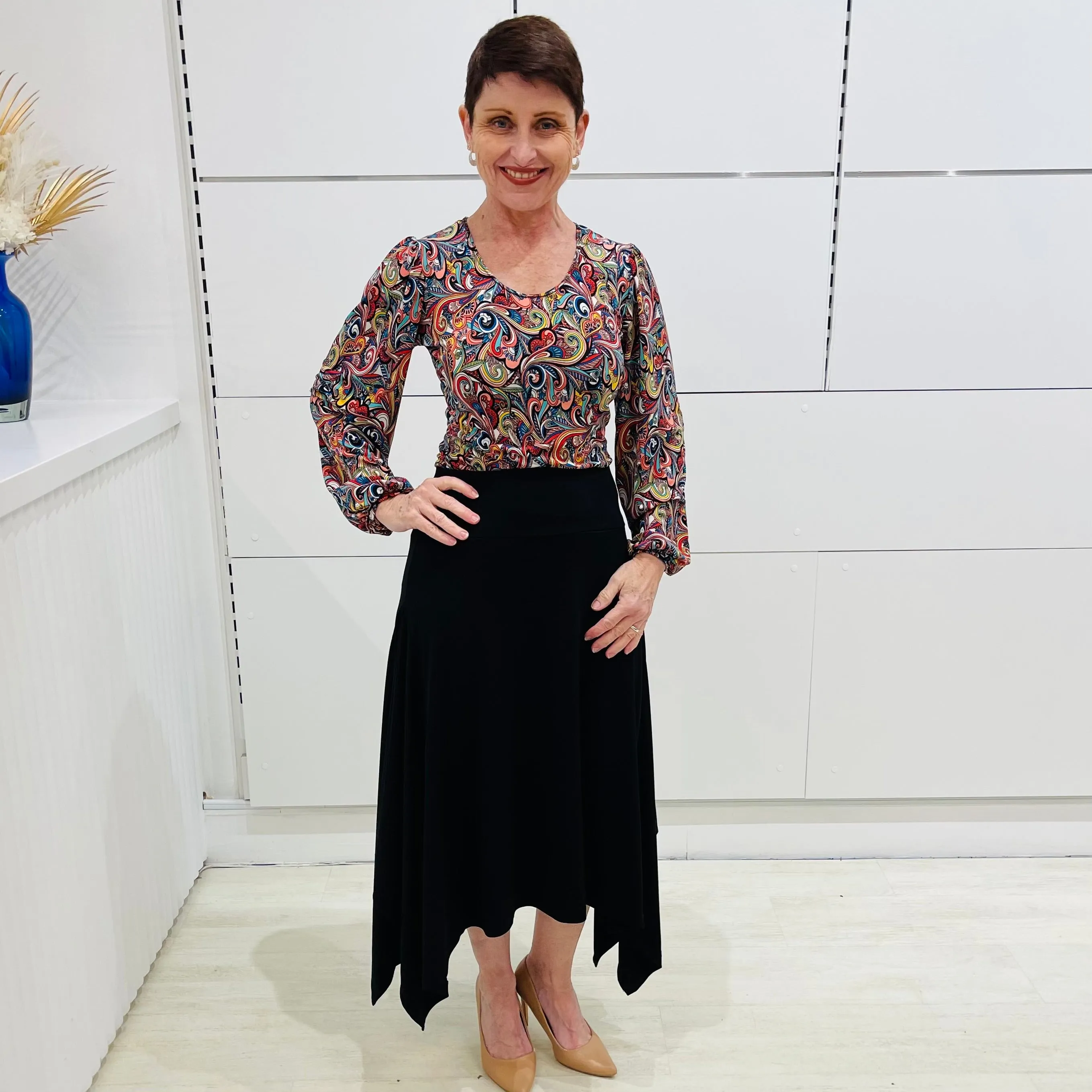 Black Handkerchief Hemline Skirt