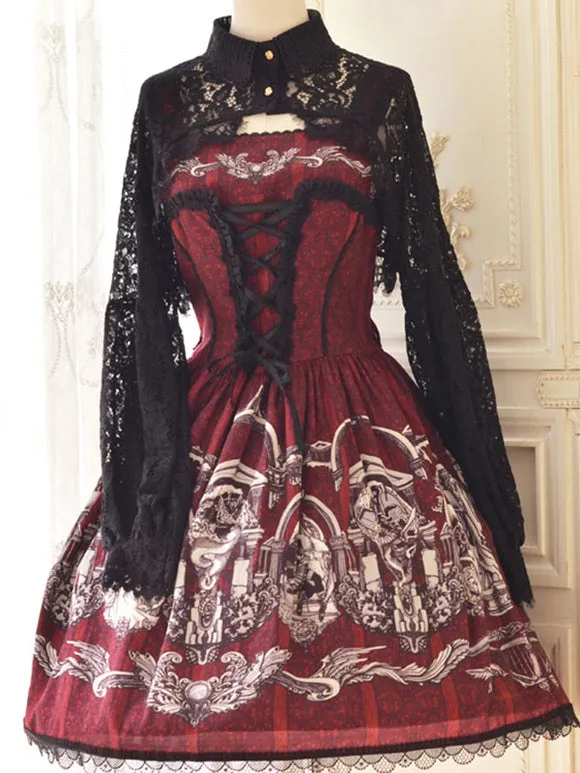 Black Lolita Cover-ups Lace Top Polyester Cover-Up Lolita Outwears