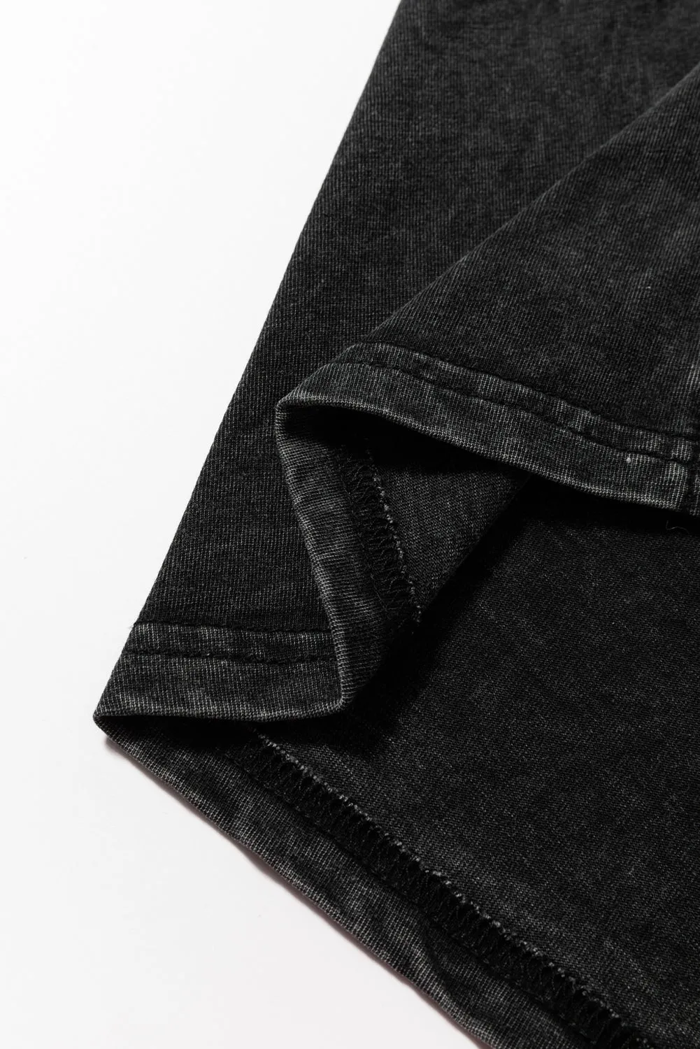 Black Varsity Stripe Half Sleeve Vintage Tee