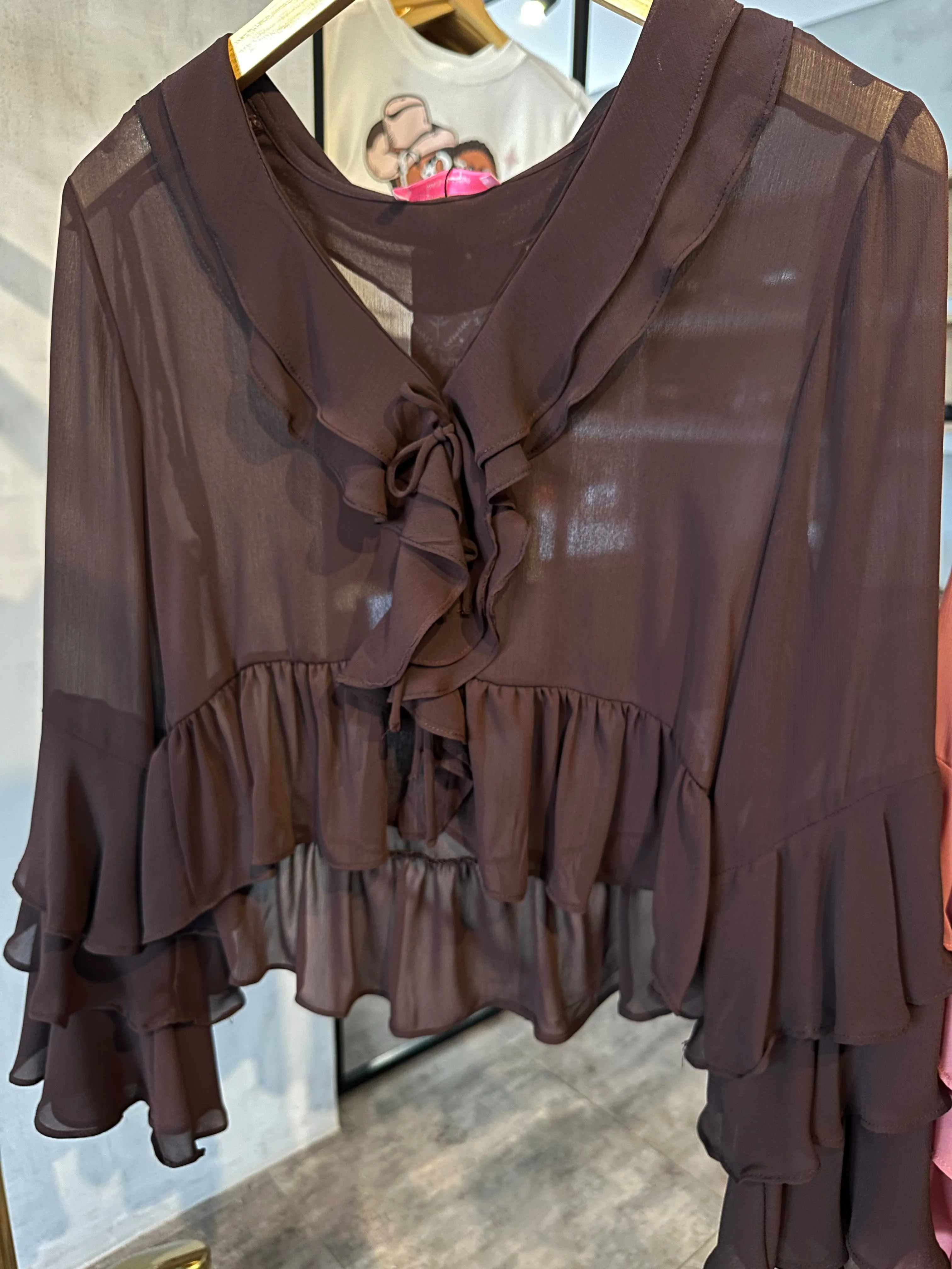 Blusa Flora - Marrom Café