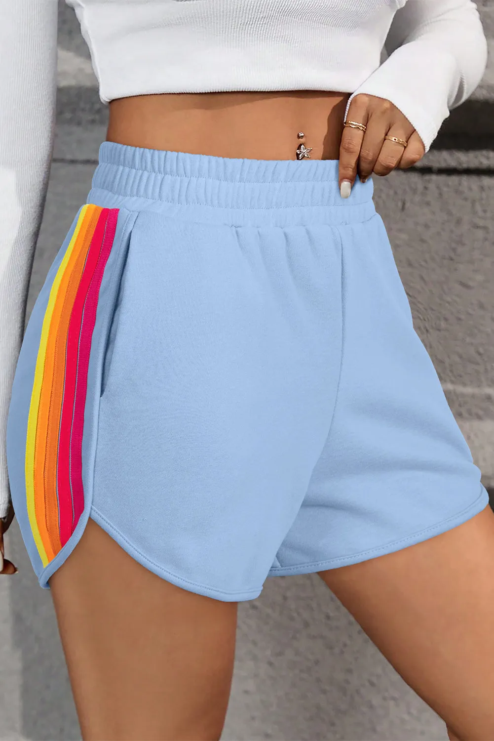 Bonbon Striped Patch Front Casual Tee
