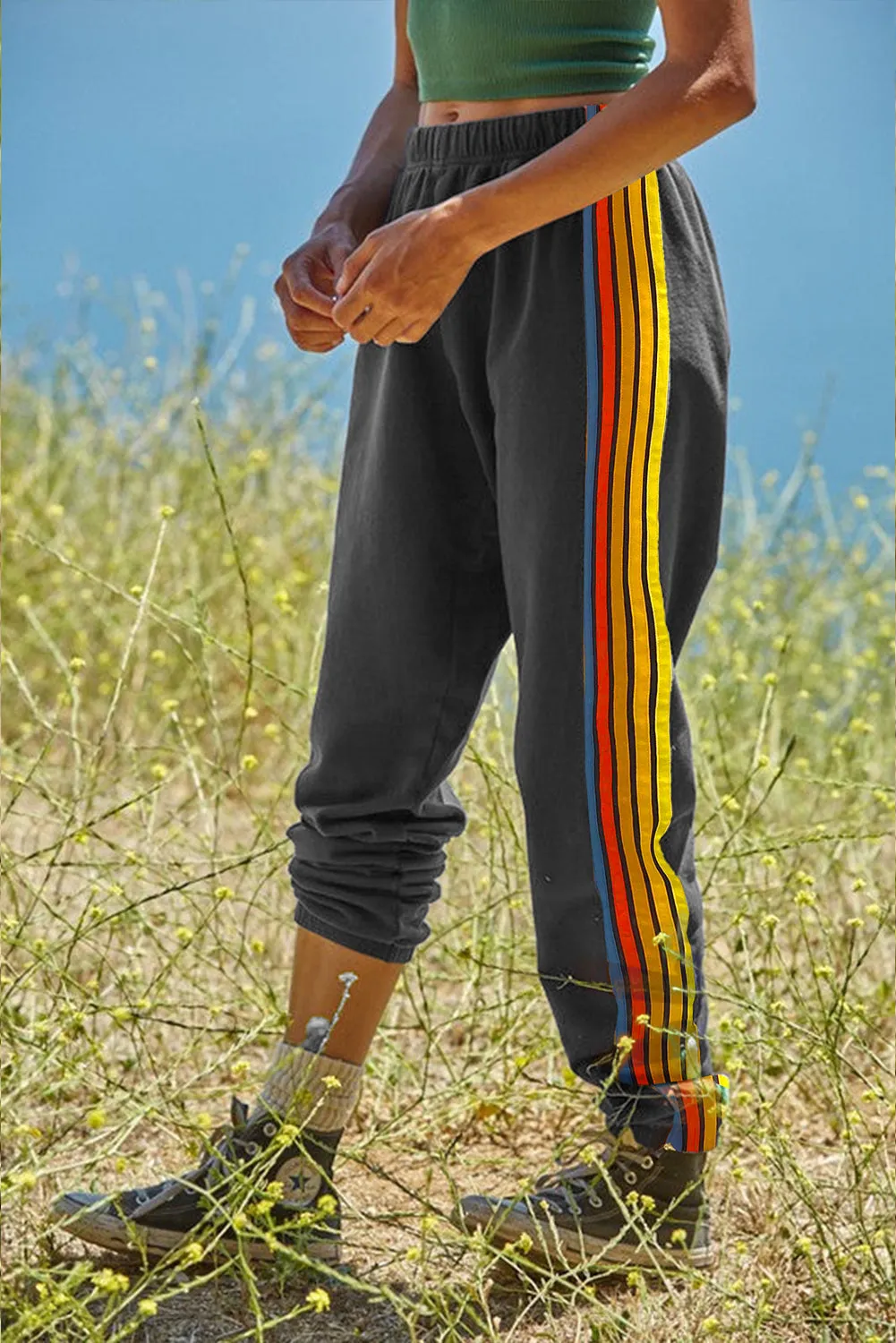 Bonbon Striped Patch Front Casual Tee