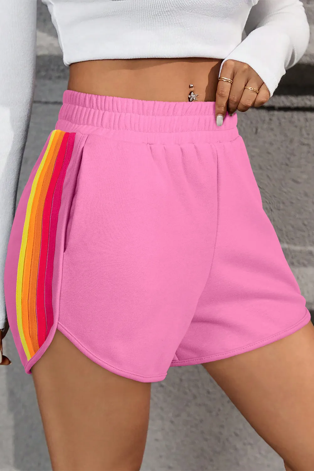 Bonbon Striped Patch Front Casual Tee