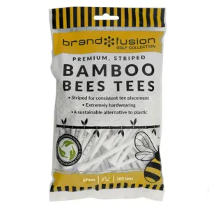 Brand Fusion 69mm Striped Bamboo Bees Tees Large Pack