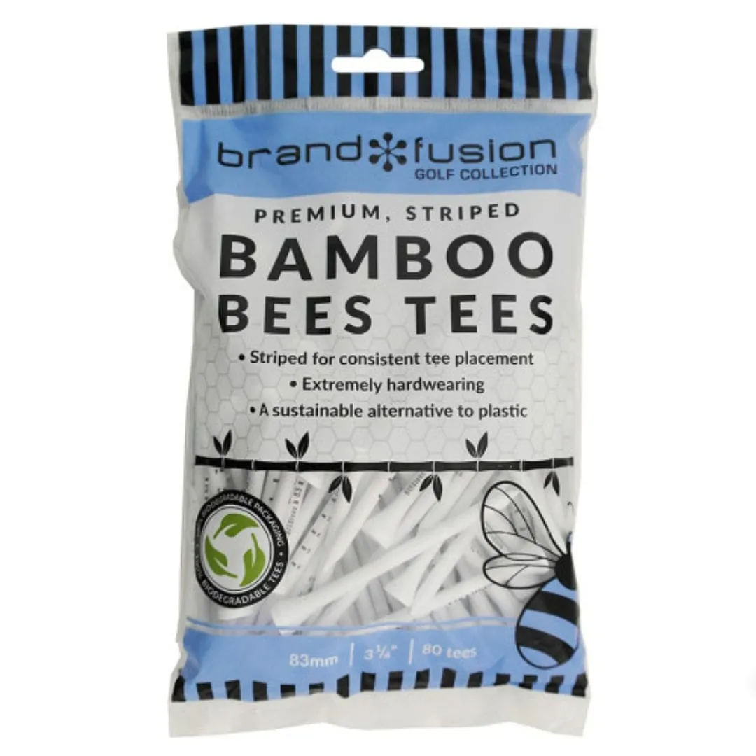 Brand Fusion 83mm Striped Bamboo Bees Tees Large Pack