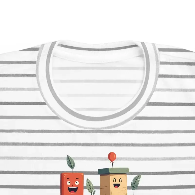 Building Blocks Tee with Playful Cartoon Faces