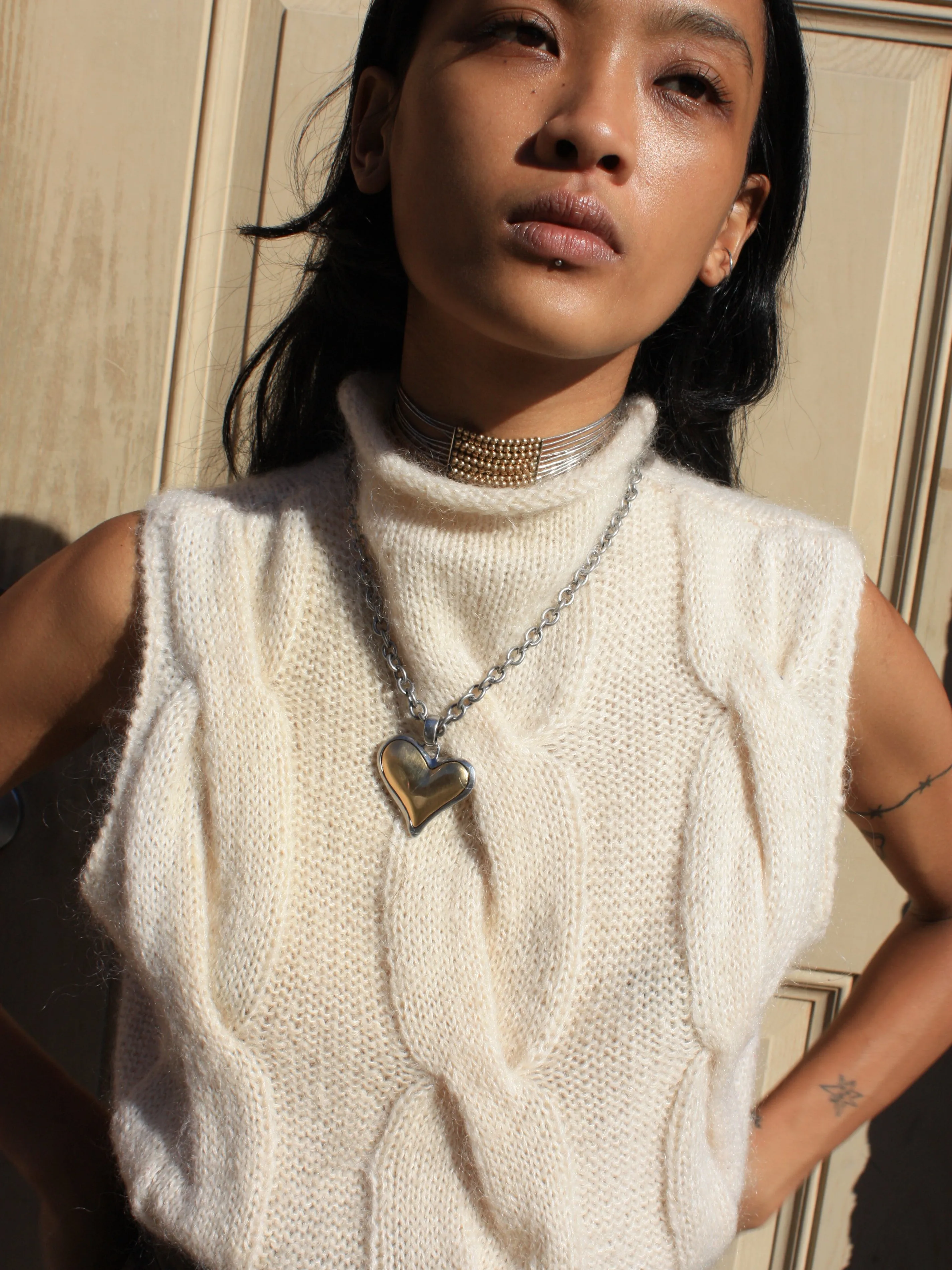 Cable Knit Mohair Top