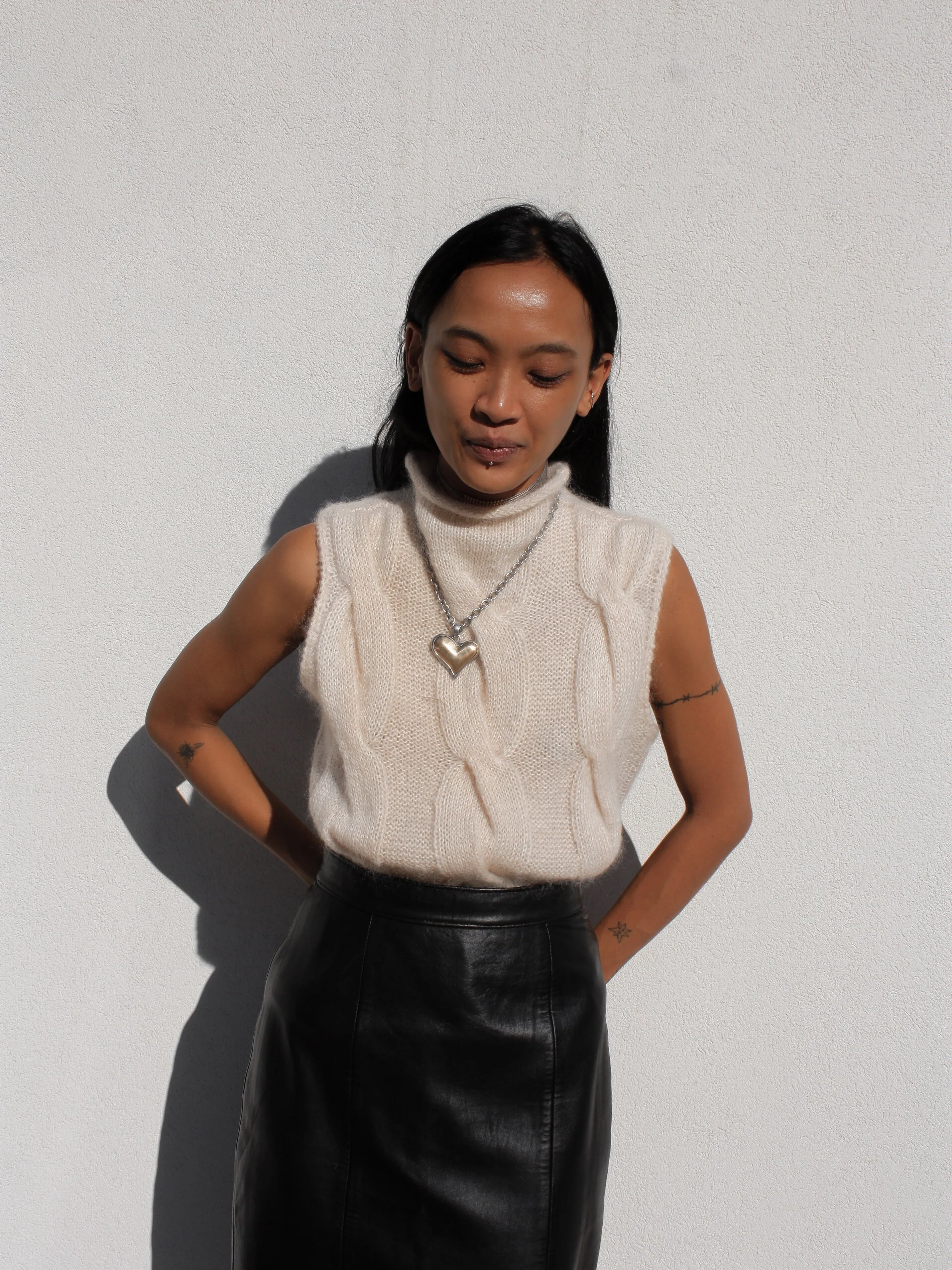 Cable Knit Mohair Top