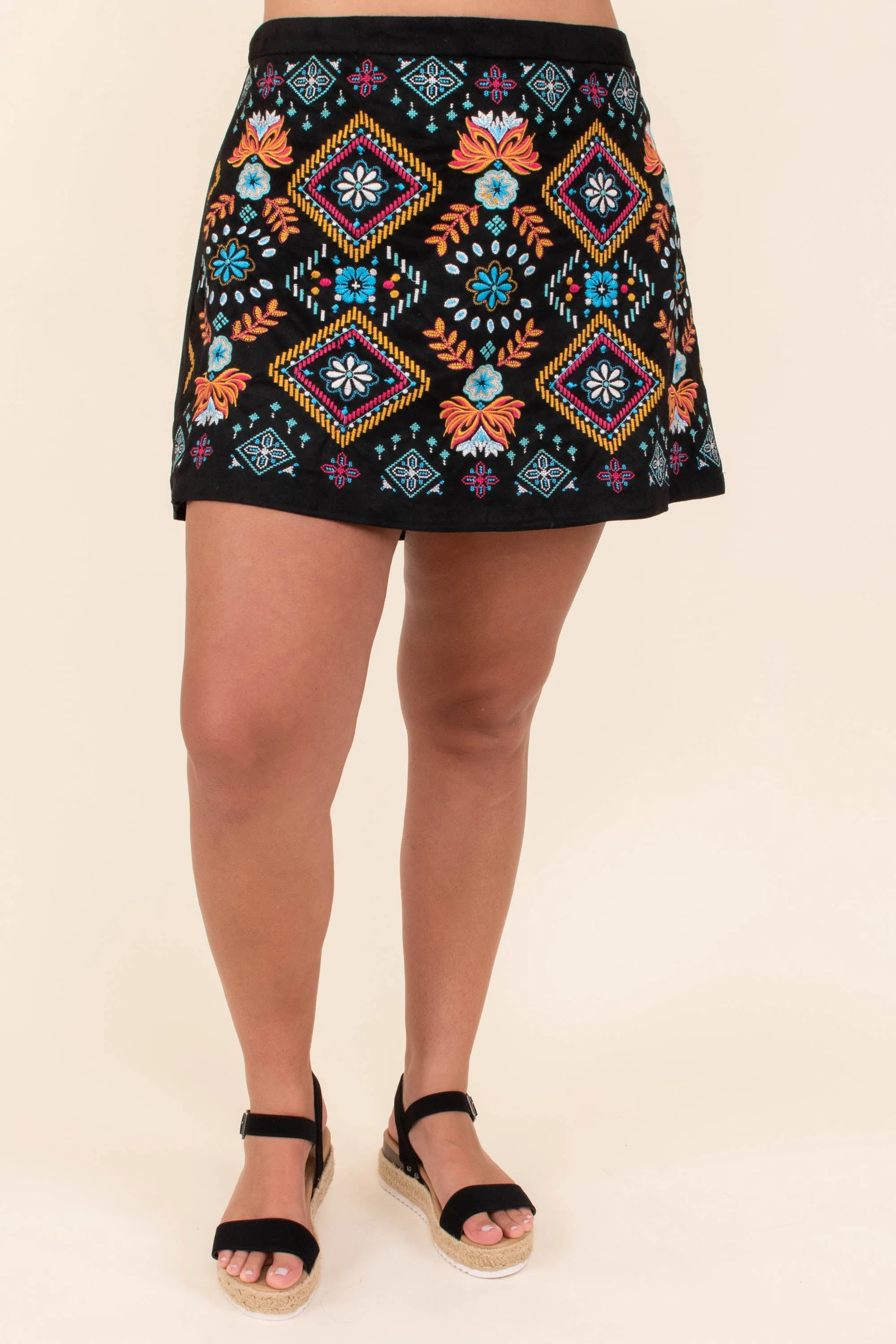 Catch My Heart Skirt, Black Multi