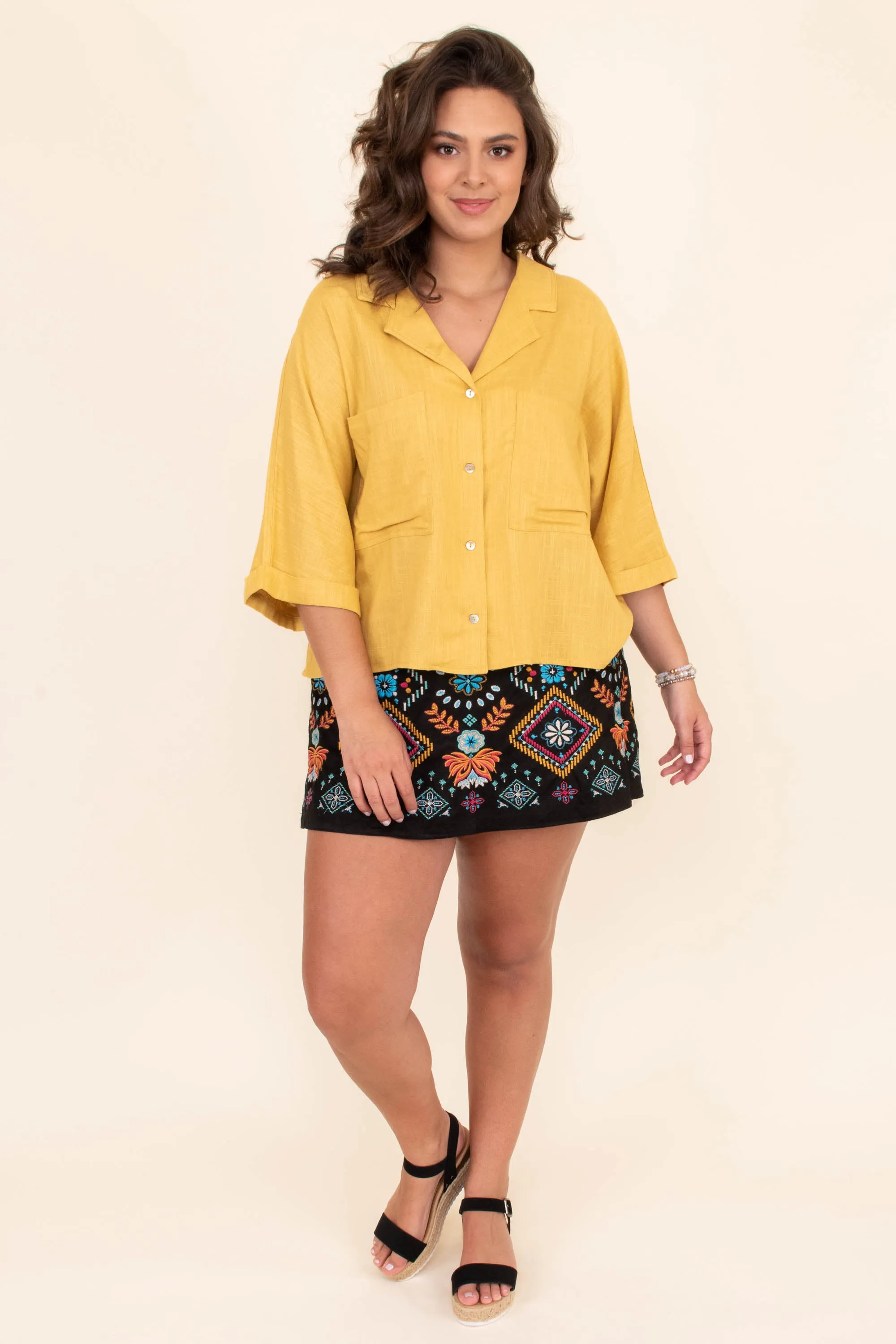Catch My Heart Skirt, Black Multi