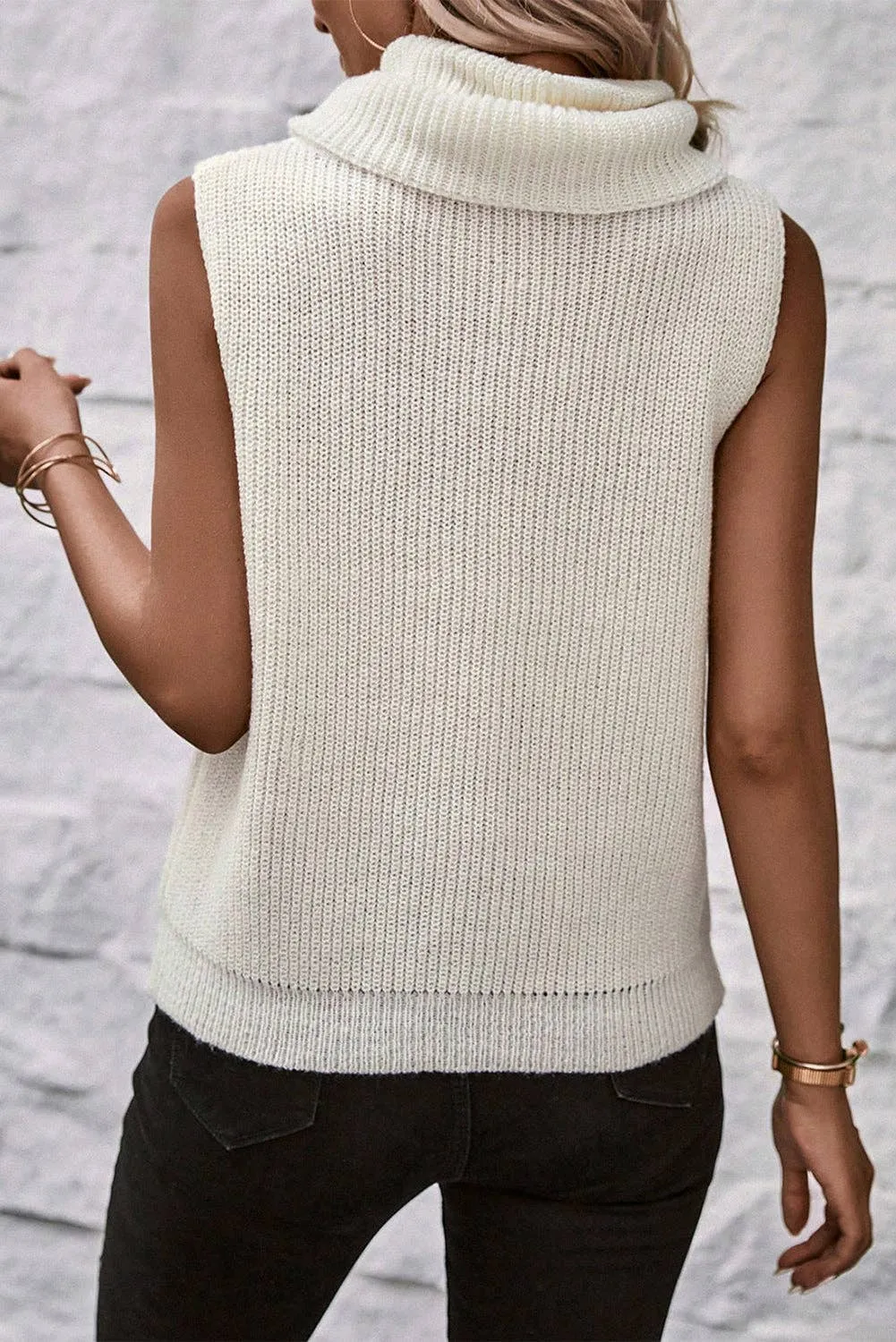 Central Seam Cowl Neck Sweater