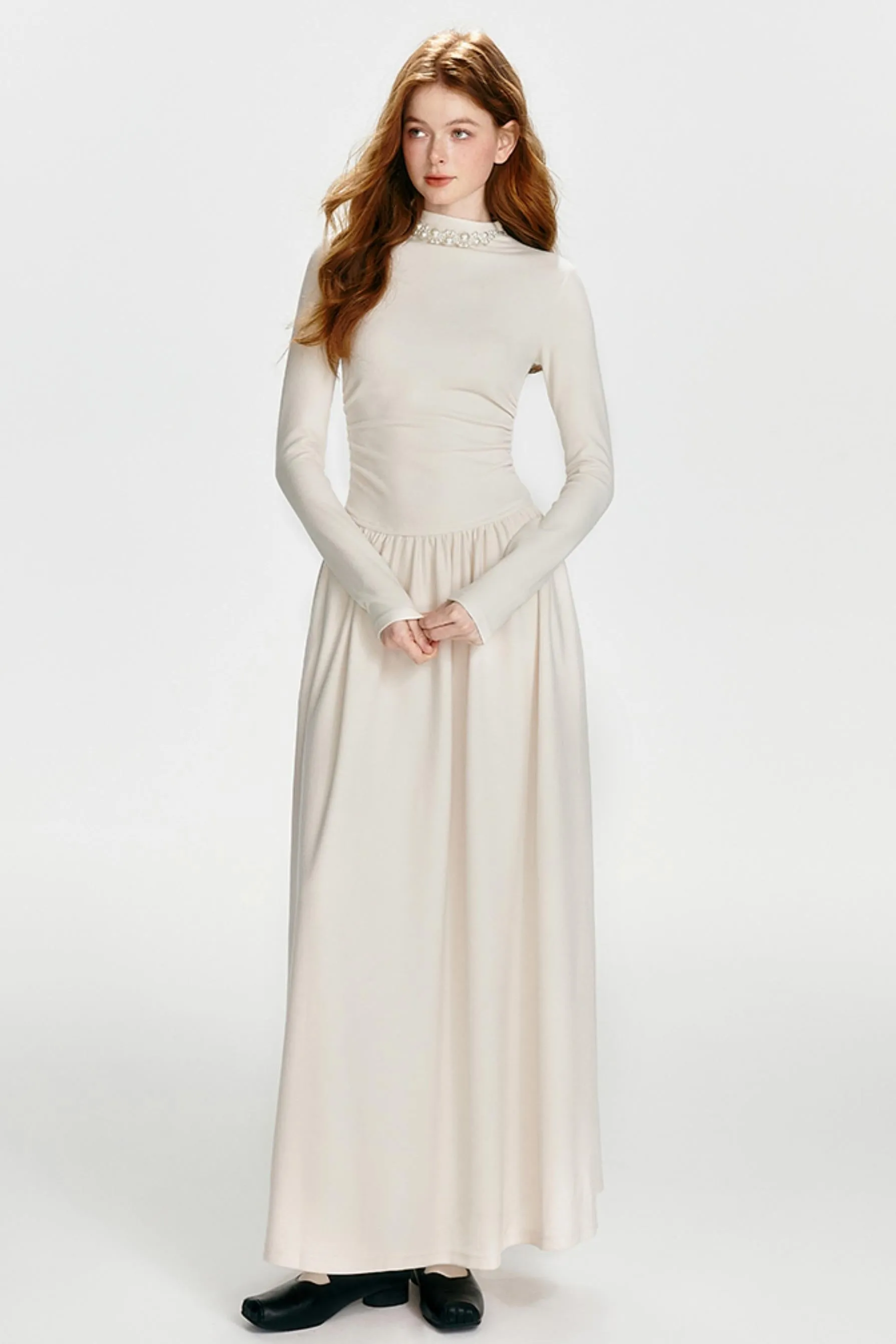 Chic Drawstring Maxi Dress Set-Up