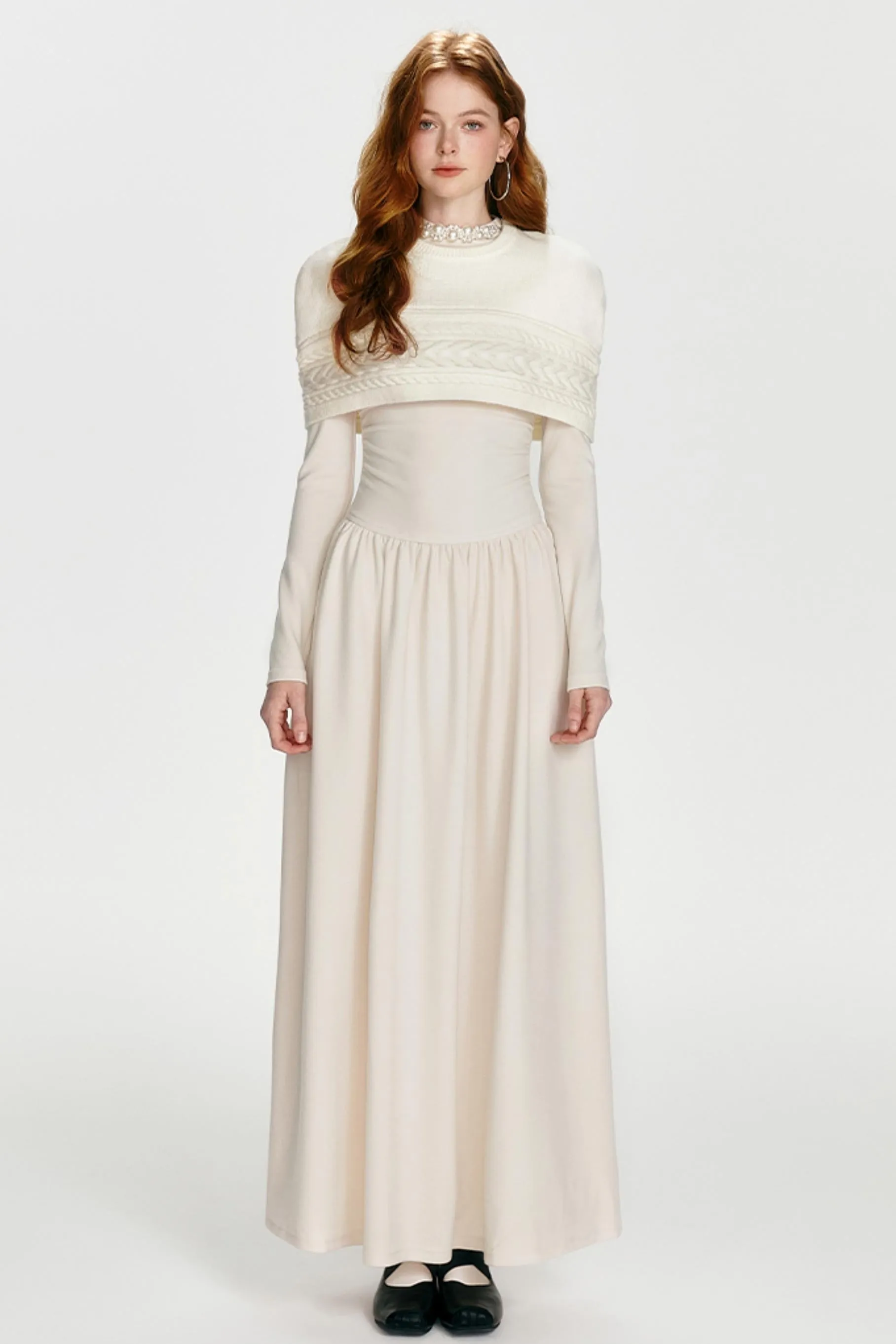 Chic Drawstring Maxi Dress Set-Up