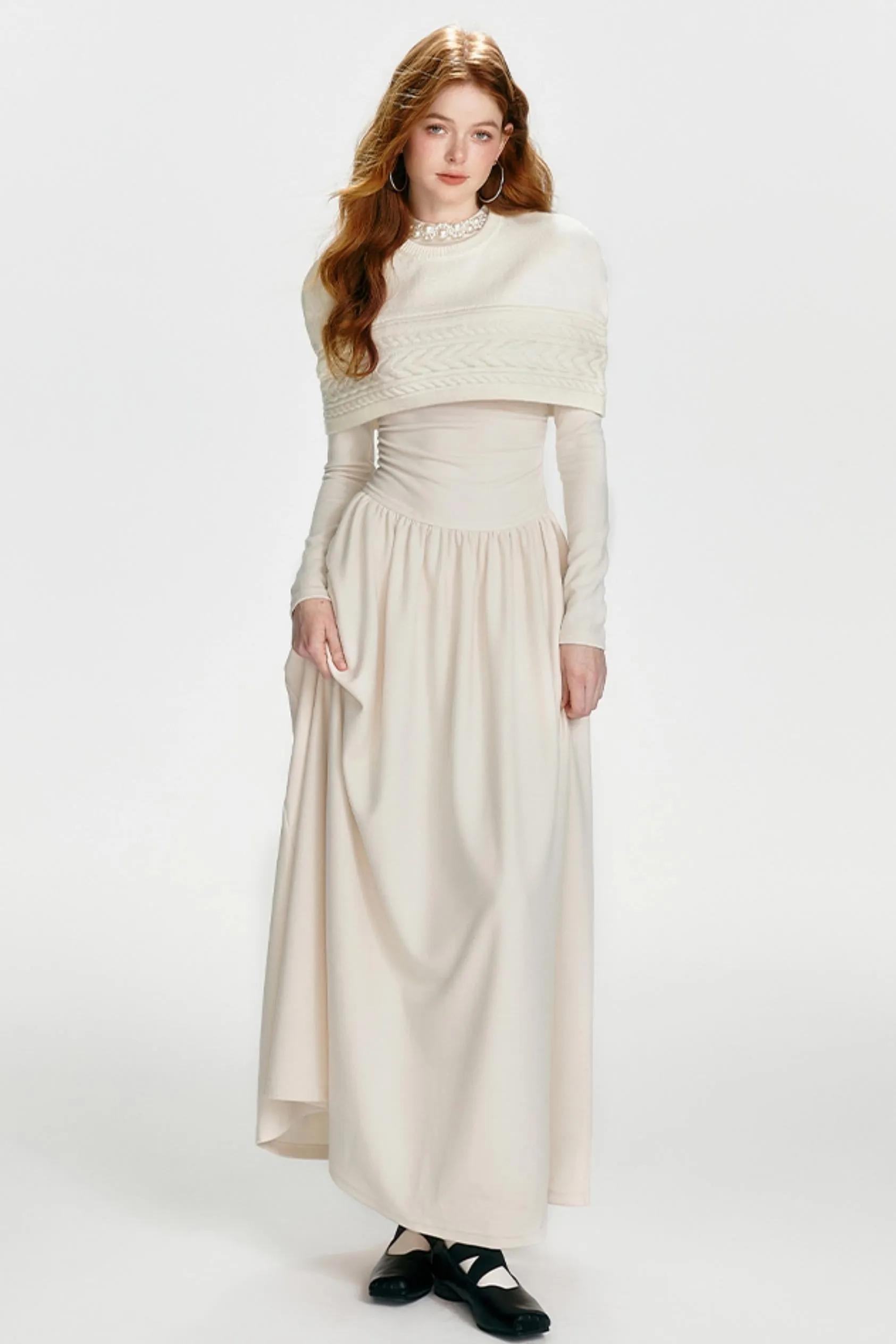 Chic Drawstring Maxi Dress Set-Up